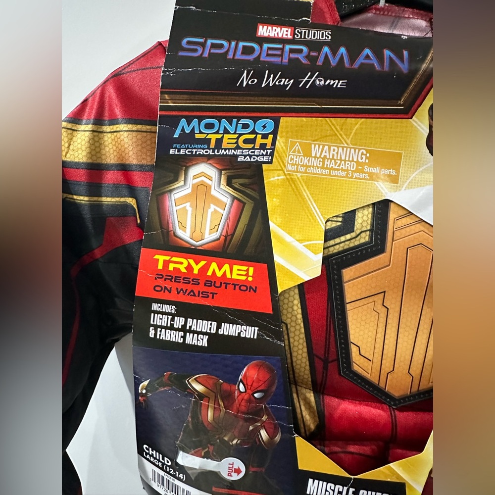 Marvel Spider-Man No Way Home Suit Light-Up Child Costume (large 12-14) NWT - Picture 5 of 8
